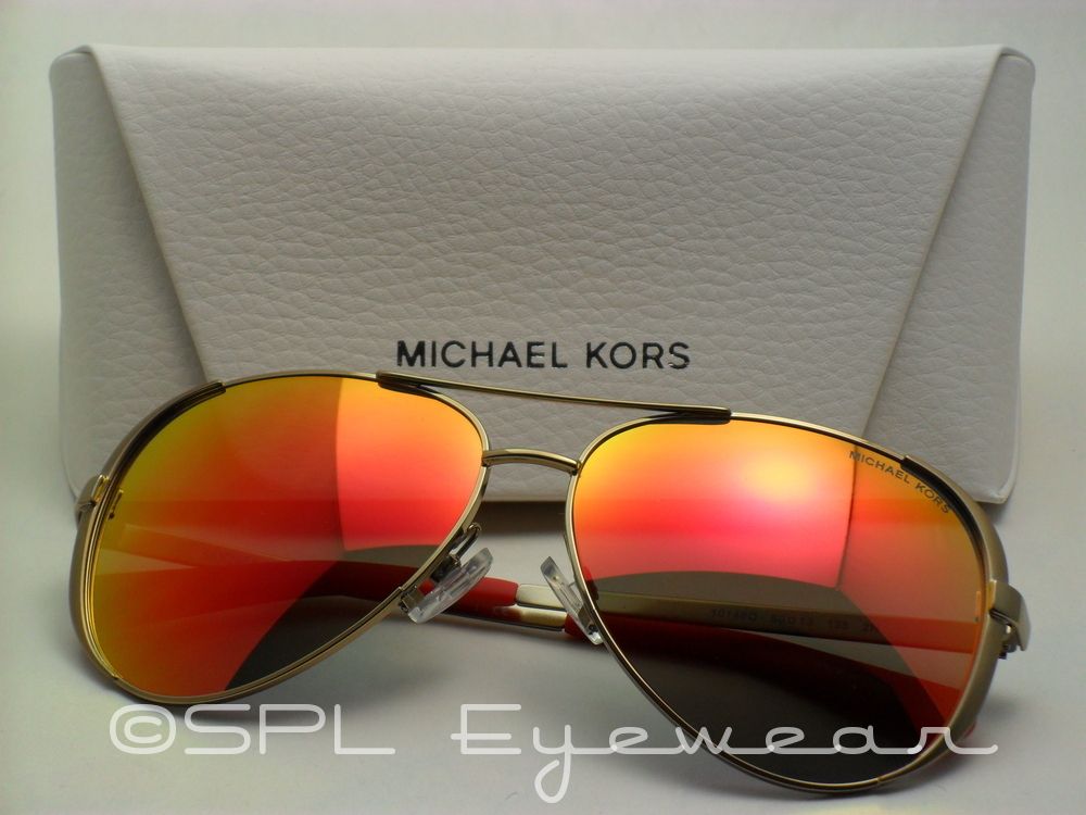 michael kors gold mirrored aviator sunglasses